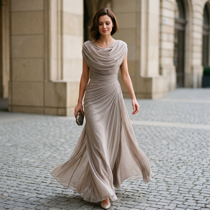 Mirellea Cowl Neck Draped Maxi Dress | Women&