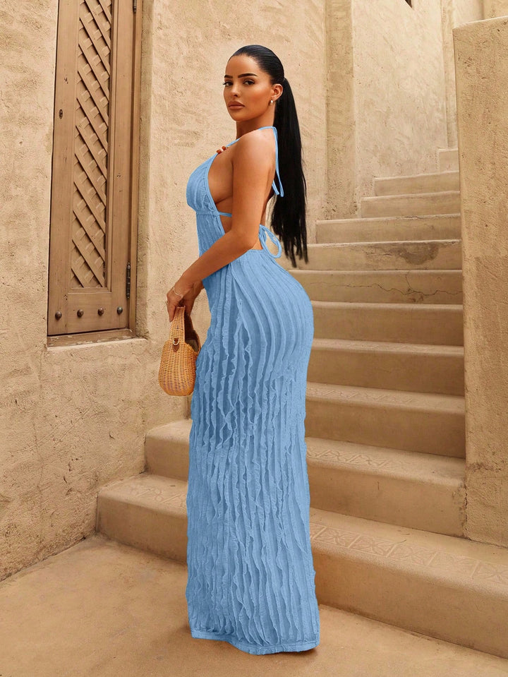 Deep V-Neck Fringe Women&