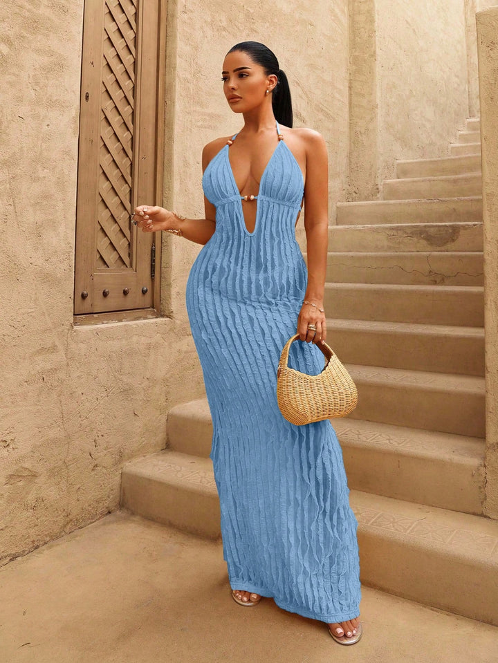 Deep V-Neck Fringe Women&