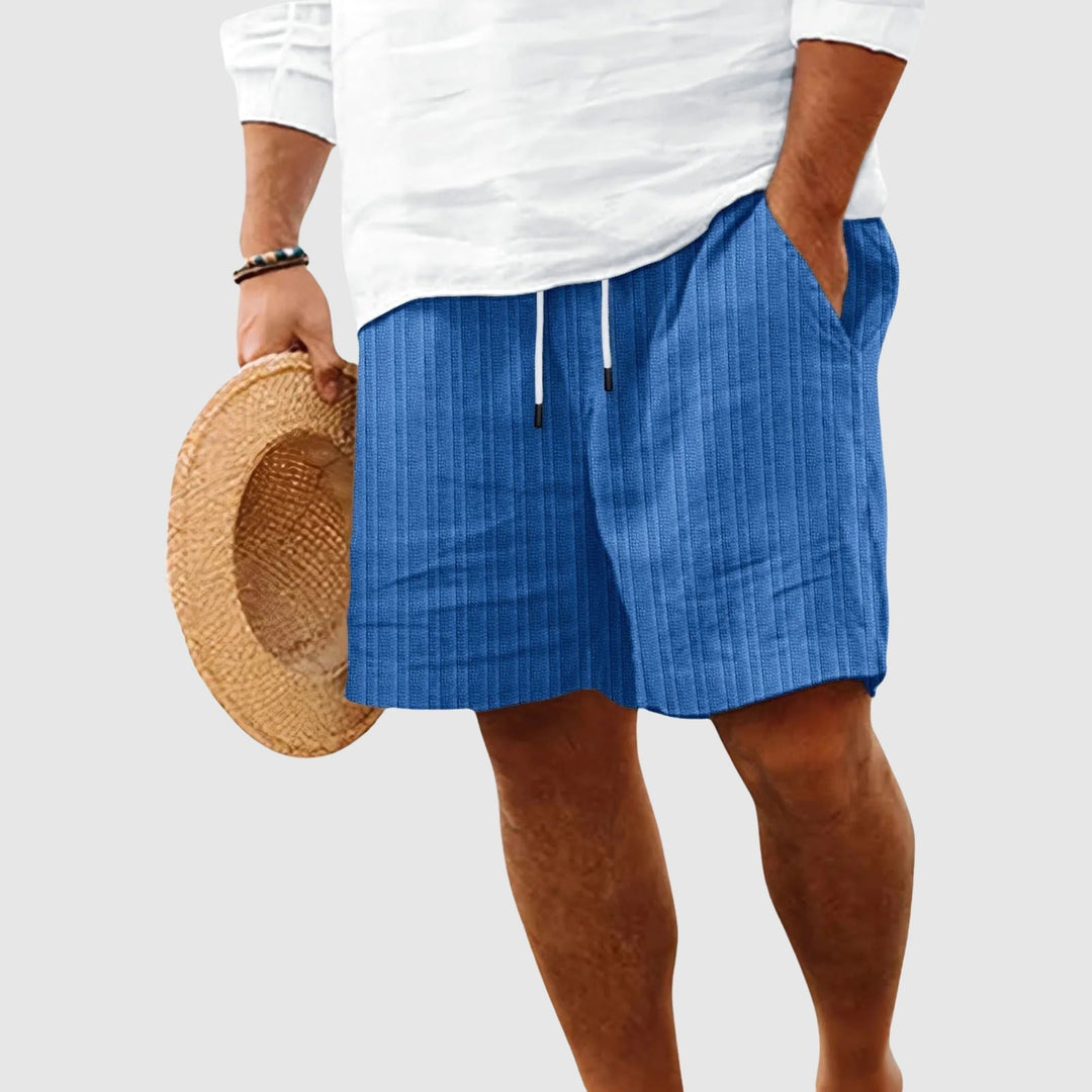 Gestreifte Baumwoll Shorts Herren Kordelzug Sommer