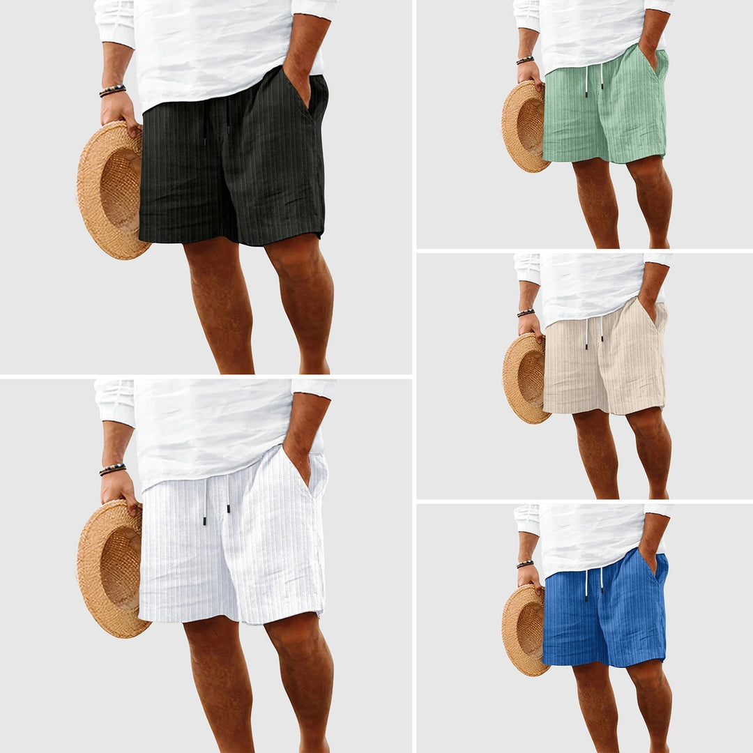 Gestreifte Baumwoll Shorts Herren Kordelzug Sommer