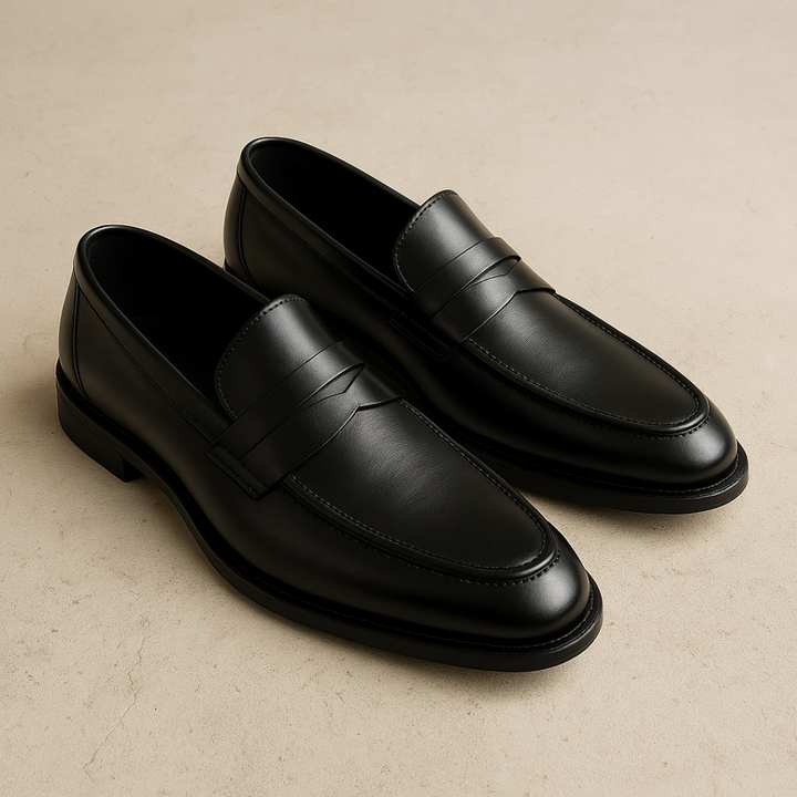 Penny Loafer Herren Glattleder Slipper Slip-On Schuhe