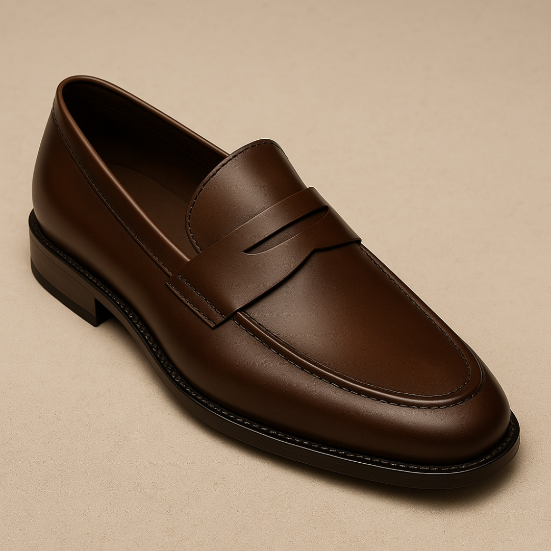 Penny Loafer Herren Glattleder Slipper Slip-On Schuhe