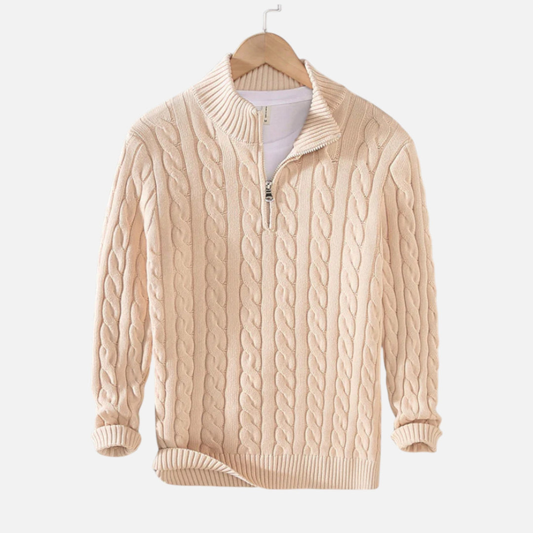 Halbzip Wollmix Strickpullover Herren Troyer Pullover