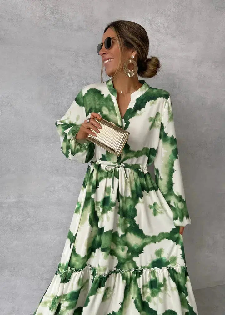Sara V-Neck Long Sleeve Maxi Dress | Women&