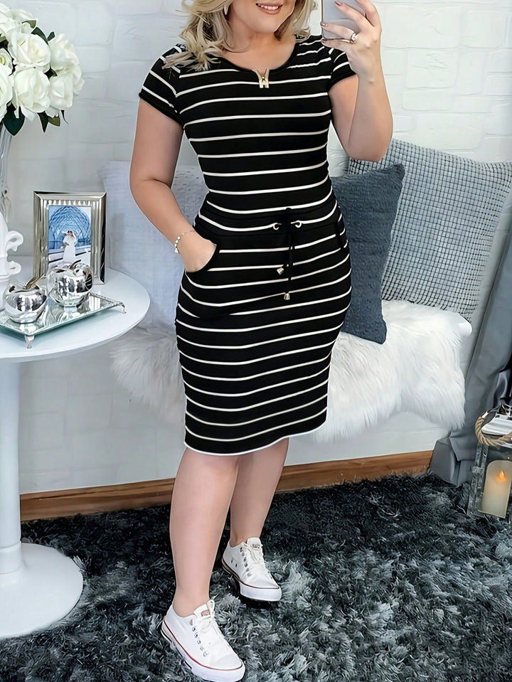 Striped Short-Sleeve Women&