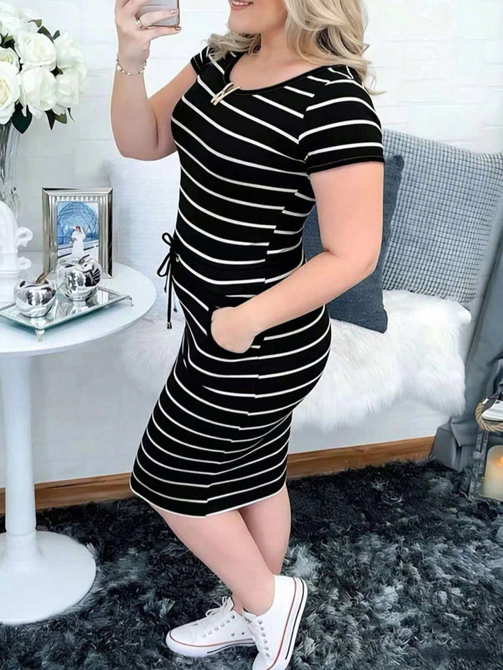 Striped Short-Sleeve Women&