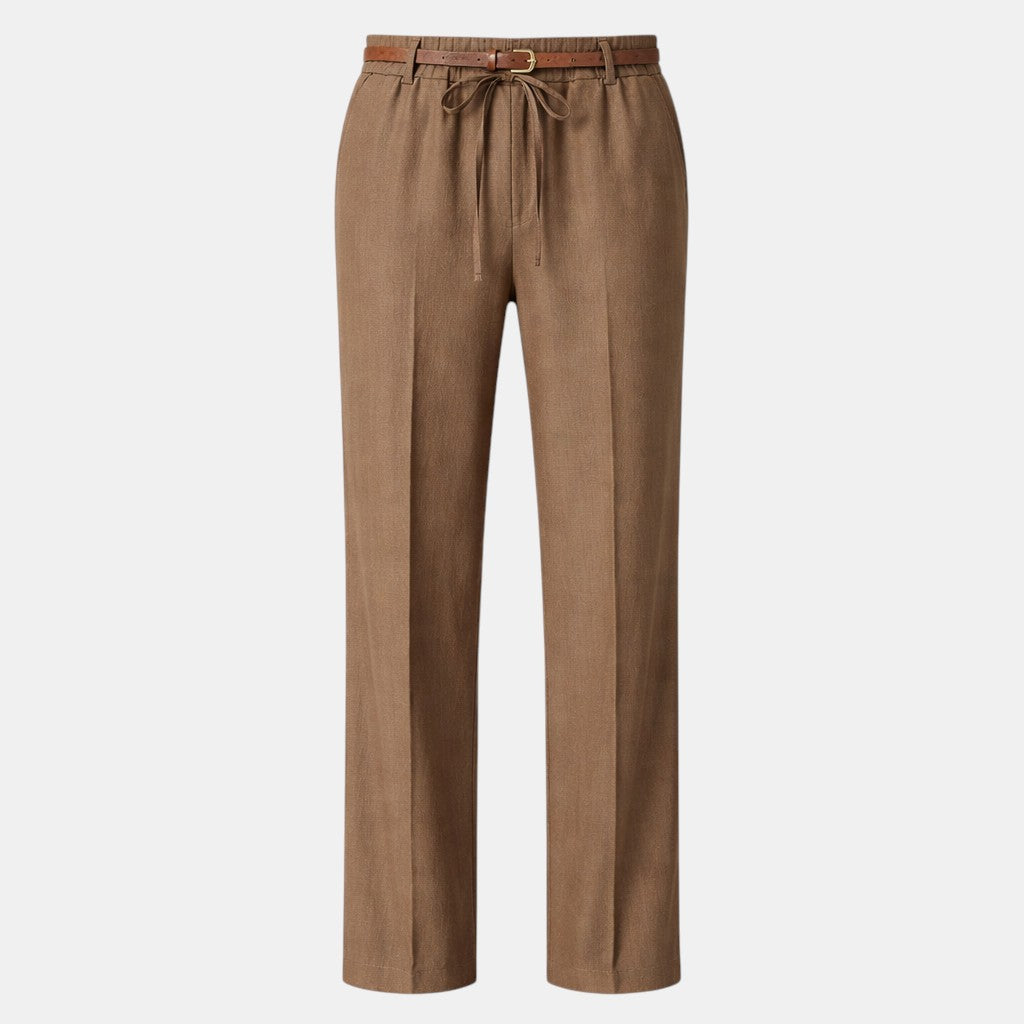 Navacava Wide Leg Summer Pants in chocolate — breathable old money style