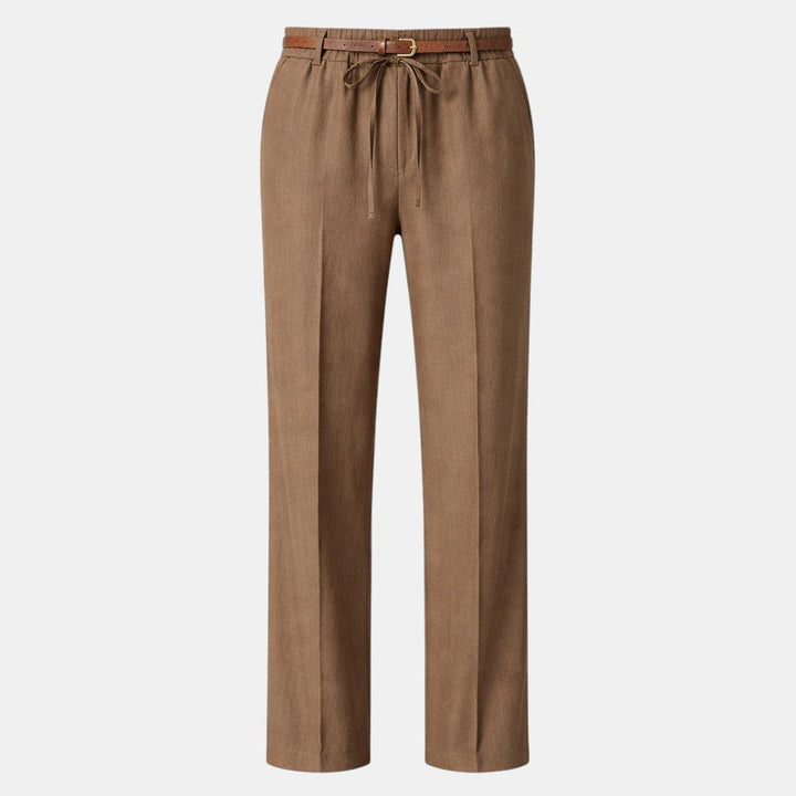 Navacava Wide Leg Summer Pants in chocolate — breathable old money style