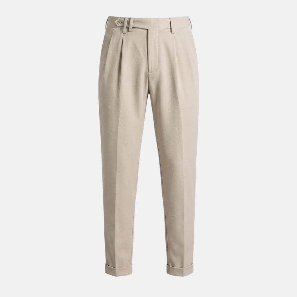 Slim-Fit Bundfalten Anzughose Herren Business Hose