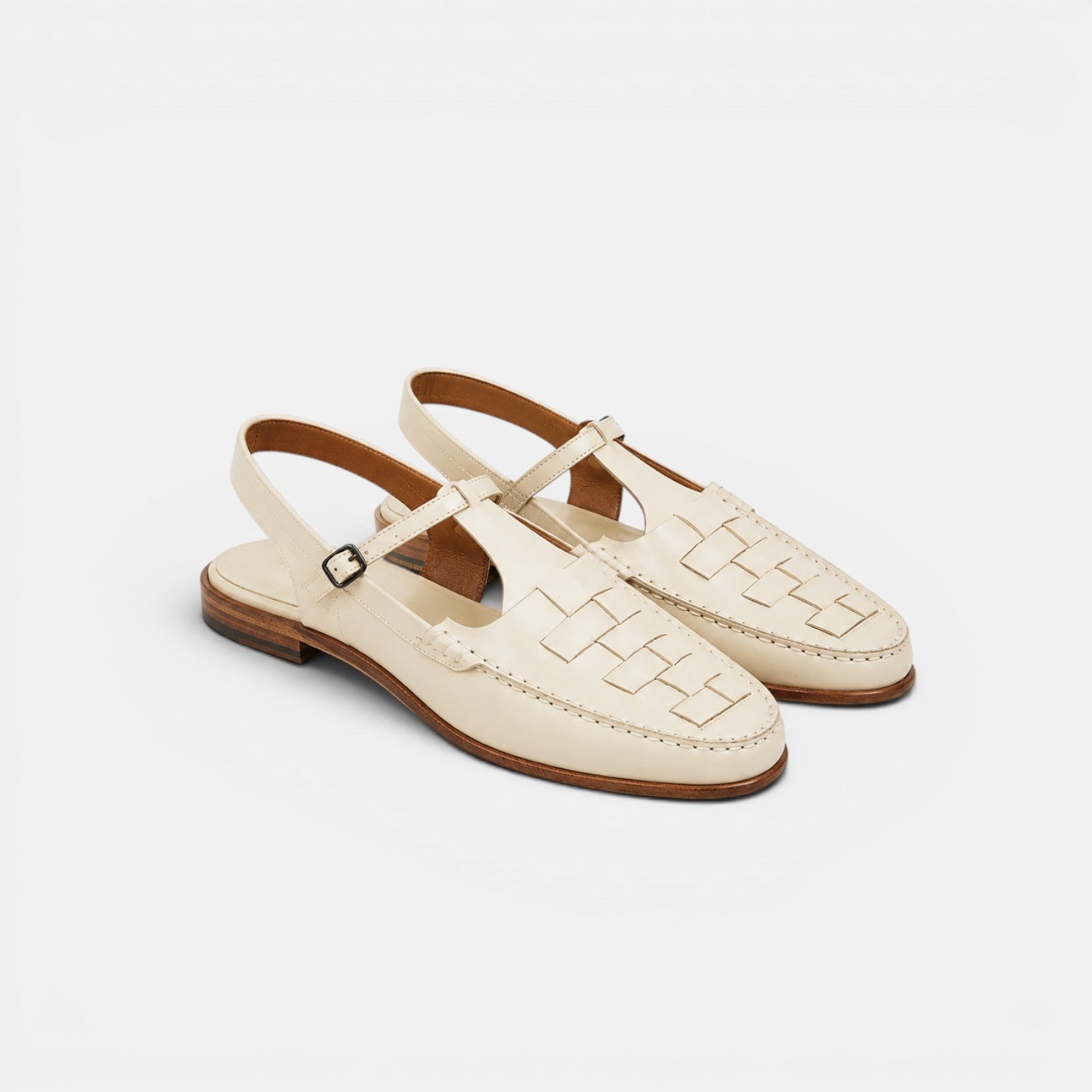 Navacava Women's Luxury Leather Sandals in white — premium summer elegance