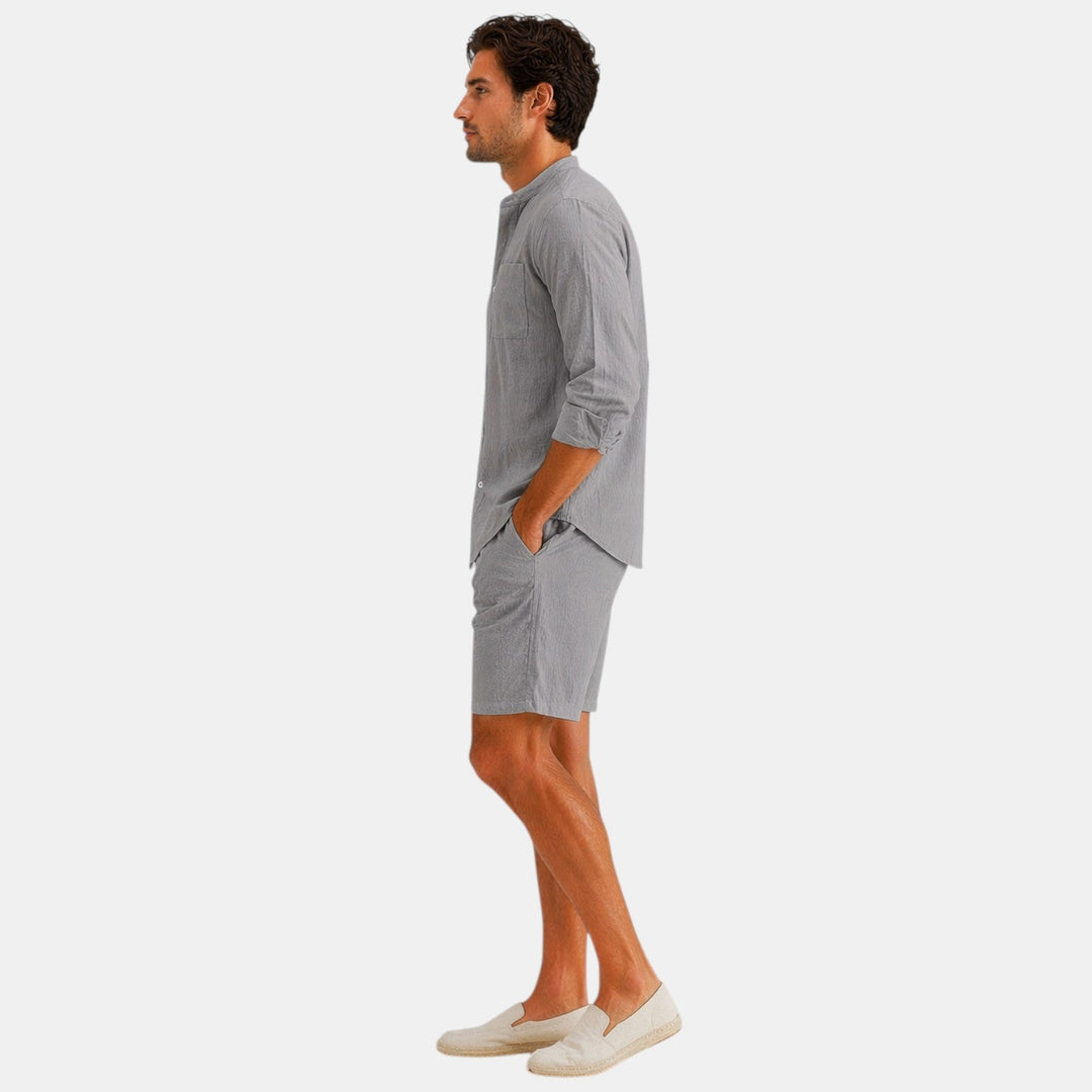 Leichter Leinen Sommeranzug Herren Zweiteiler Set