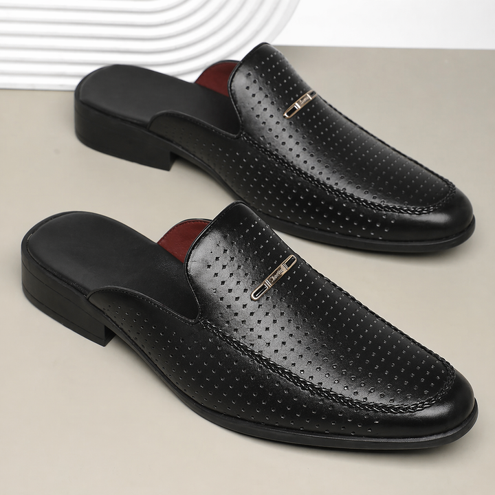 Gepolsterte Echtleder Slides Herren Sommer Sandalen