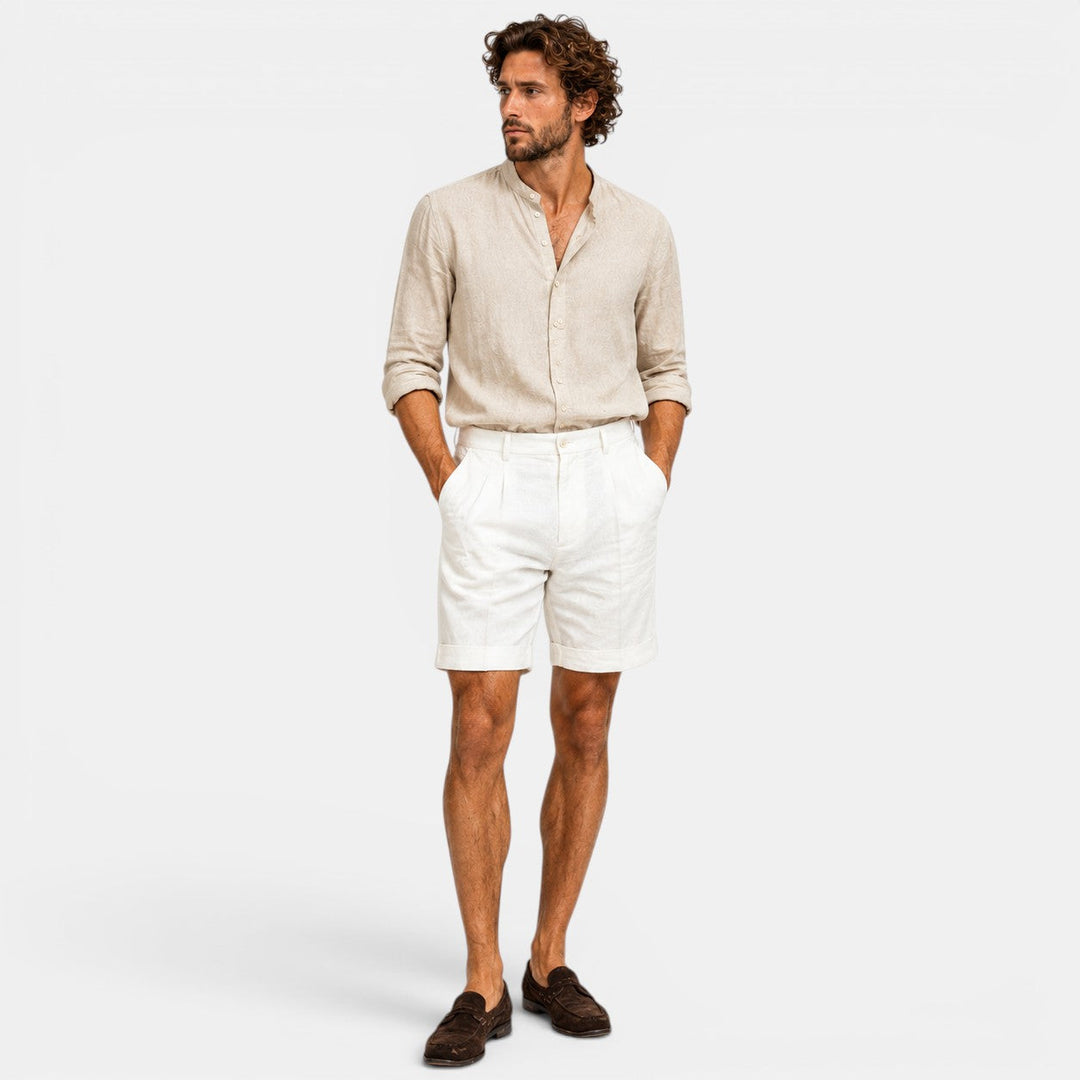 Lockere Leinenshorts Herren Sommer Strand Bermuda Hose