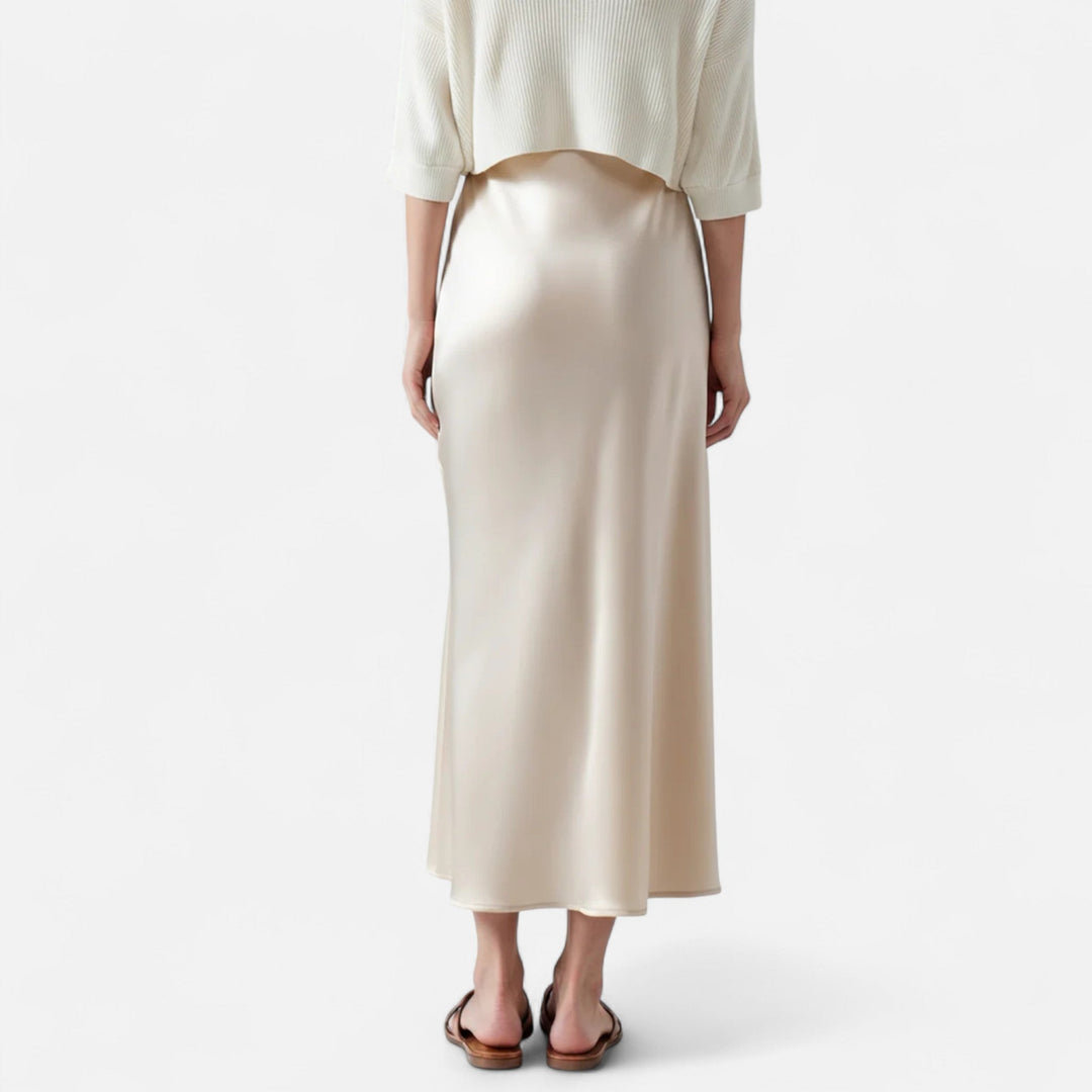 Navacava silk skirt in black — timeless refined feminine piece