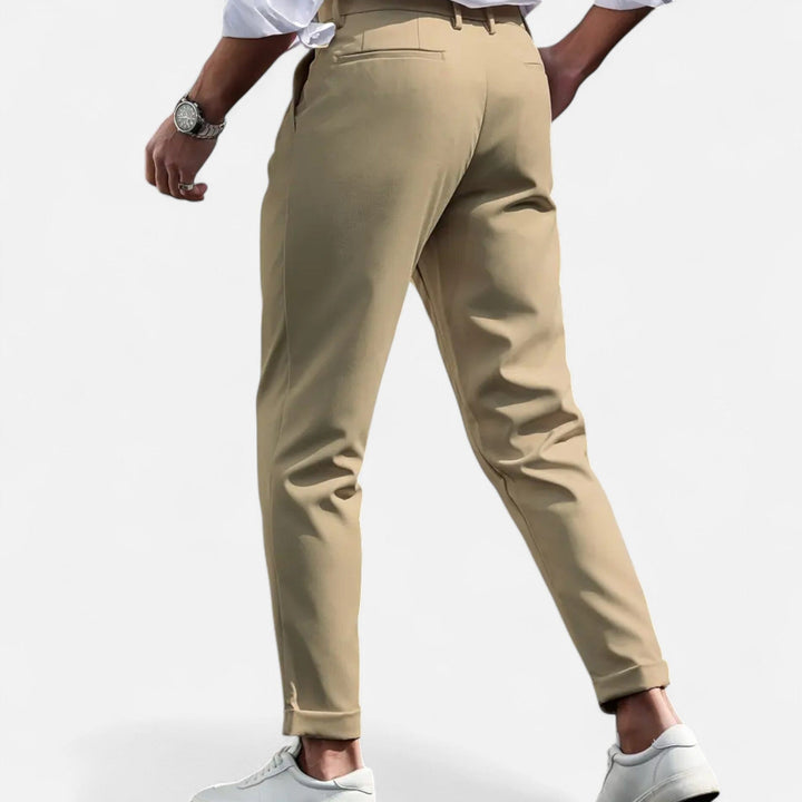 Slim-Fit Bundfalten Anzughose Herren Business Hose