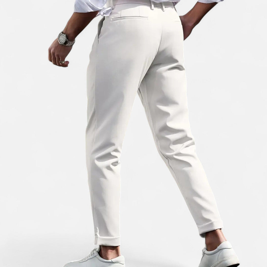 Slim-Fit Bundfalten Anzughose Herren Business Hose