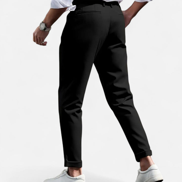Slim-Fit Bundfalten Anzughose Herren Business Hose