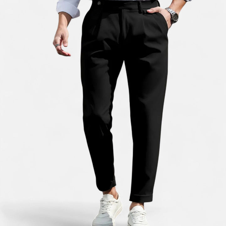 Slim-Fit Bundfalten Anzughose Herren Business Hose