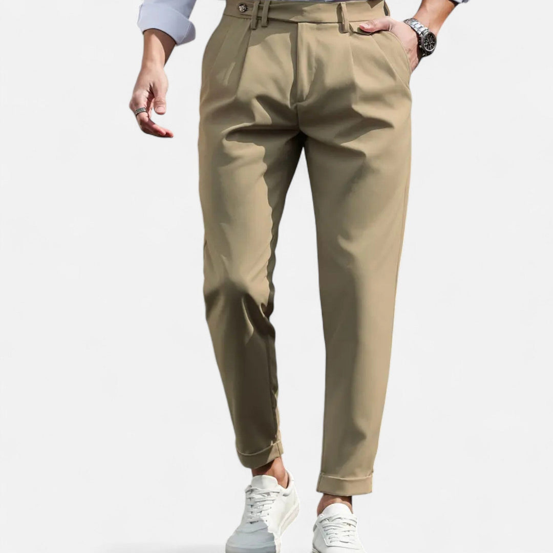 Slim-Fit Bundfalten Anzughose Herren Business Hose