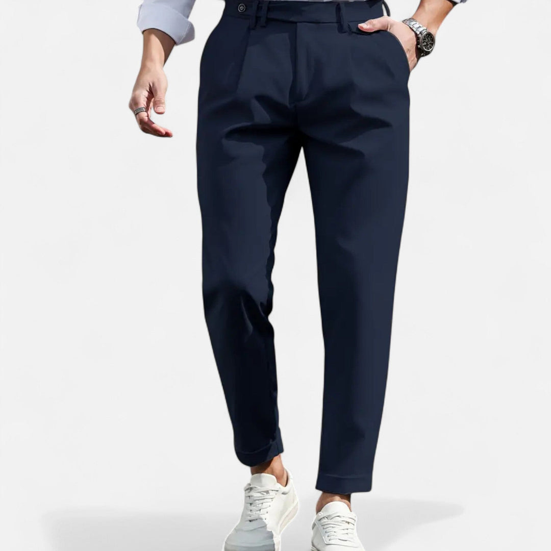 Slim-Fit Bundfalten Anzughose Herren Business Hose