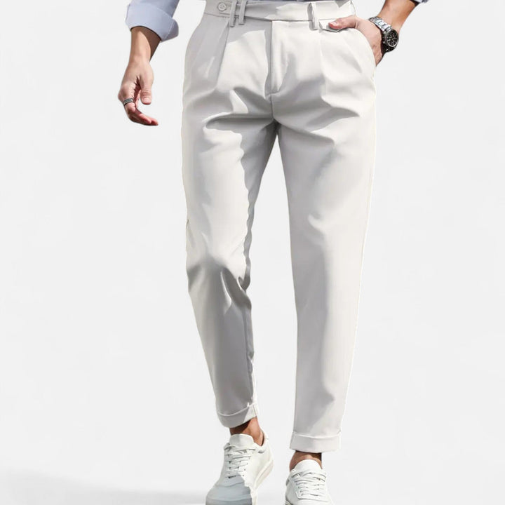 Slim-Fit Bundfalten Anzughose Herren Business Hose