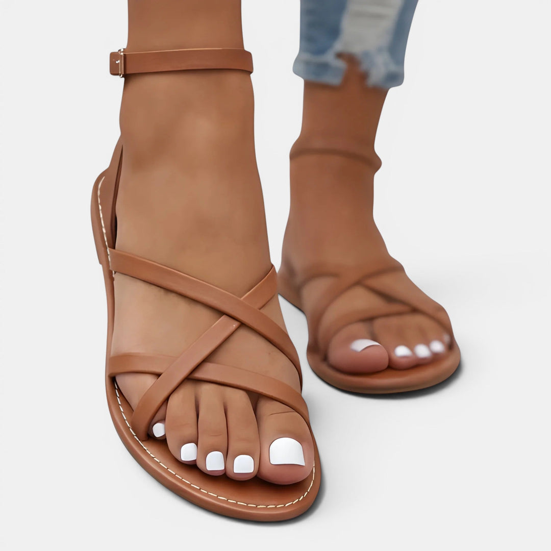 Navacava flat sandals in white — clean old money summer essential