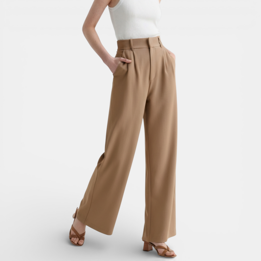 Navacava wide leg trousers in navy — versatile old money wardrobe staple