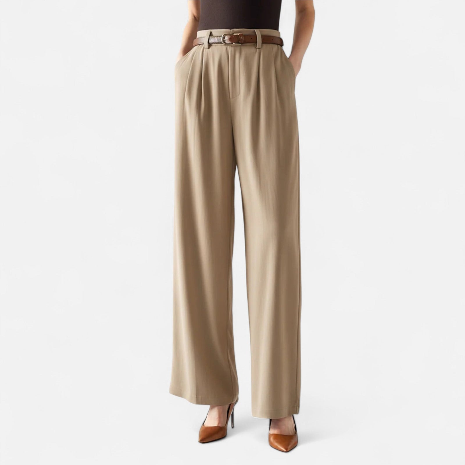Navacava capri pants front view — clean mid-calf silhouette