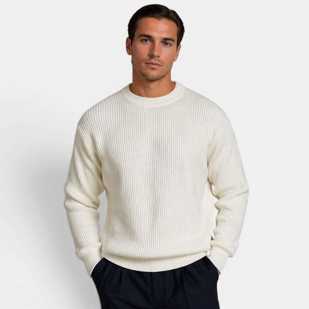Weicher Strick Rundhals Pullover Herren Sweater Basic