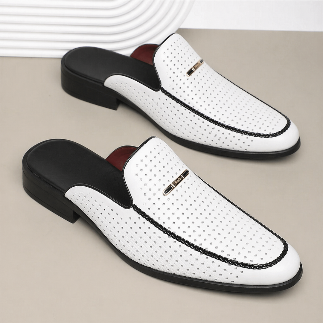 Gepolsterte Echtleder Slides Herren Sommer Sandalen