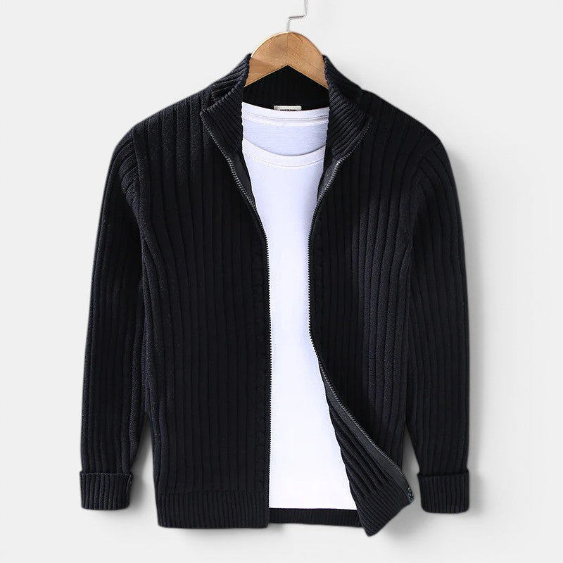 Voll-Zip Strickpullover Herren Cardigan Strickjacke