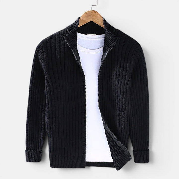 Voll-Zip Strickpullover Herren Cardigan Strickjacke
