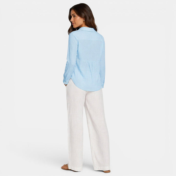 Navacava shirt in white — timeless old money wardrobe staple