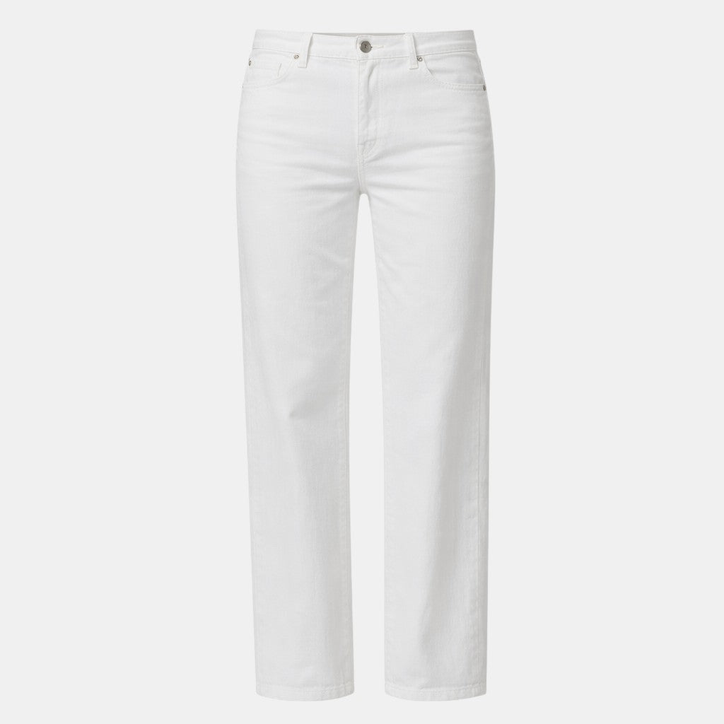 Navacava White High Waist Wide Leg Pants — clean confident old money style