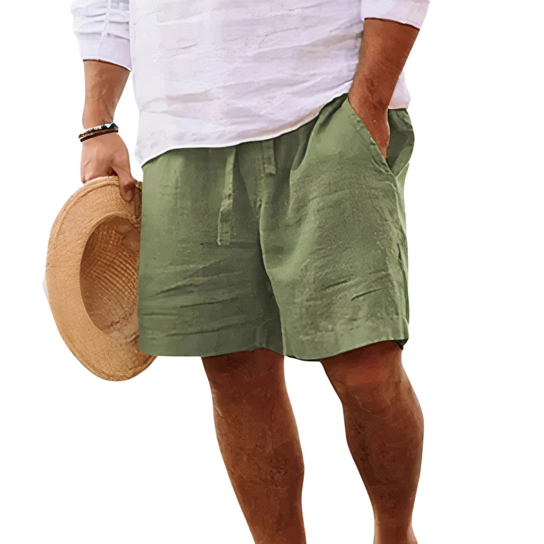 Baumwoll Leinen Sommershorts Herren Kurze Hose Strand
