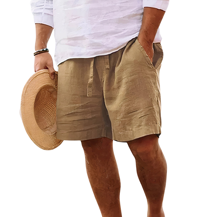 Baumwoll Leinen Sommershorts Herren Kurze Hose Strand