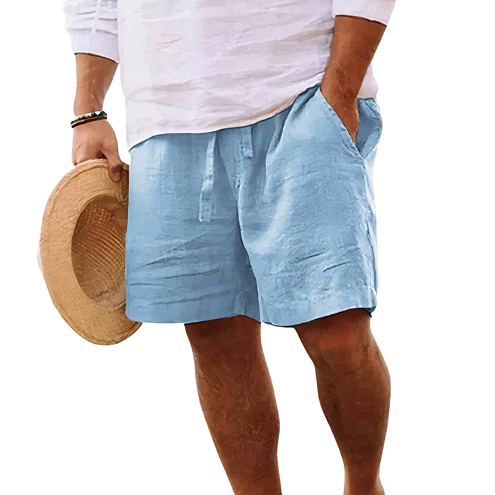 Baumwoll Leinen Sommershorts Herren Kurze Hose Strand