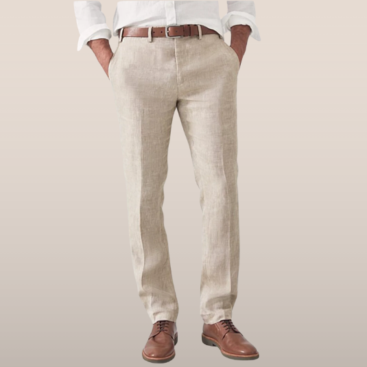 Elegante Leinen Anzughose Herren Sommer Business Hose