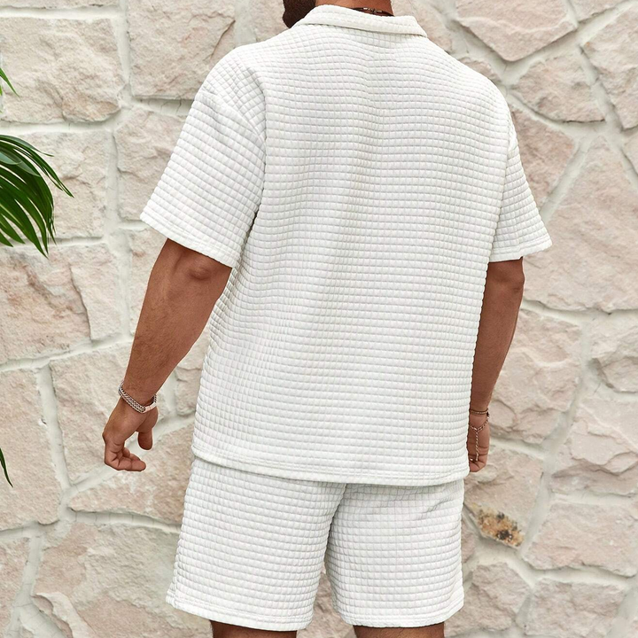 Sportliches Polo Shorts Set Herren Halbzip Sommer