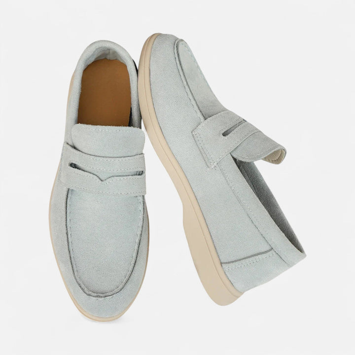 Navacava suede loafers in navy — timeless old money footwear