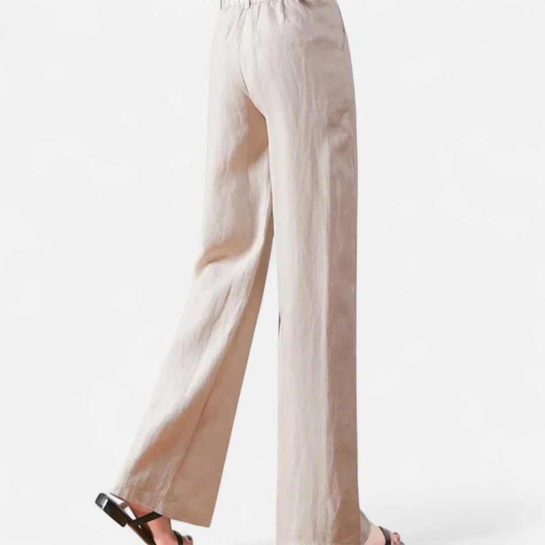 Navacava linen wide-leg pants full length — graceful old money movement
