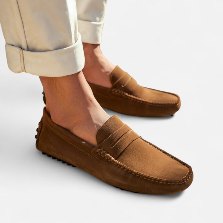 Wildleder Fahrloafer Herren Slip-On Mokassin Schuhe