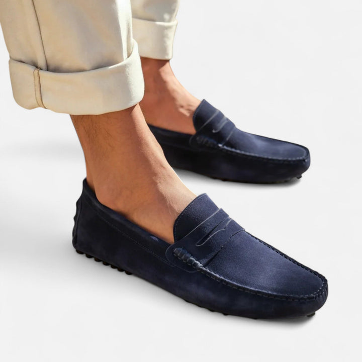 Wildleder Fahrloafer Herren Slip-On Mokassin Schuhe