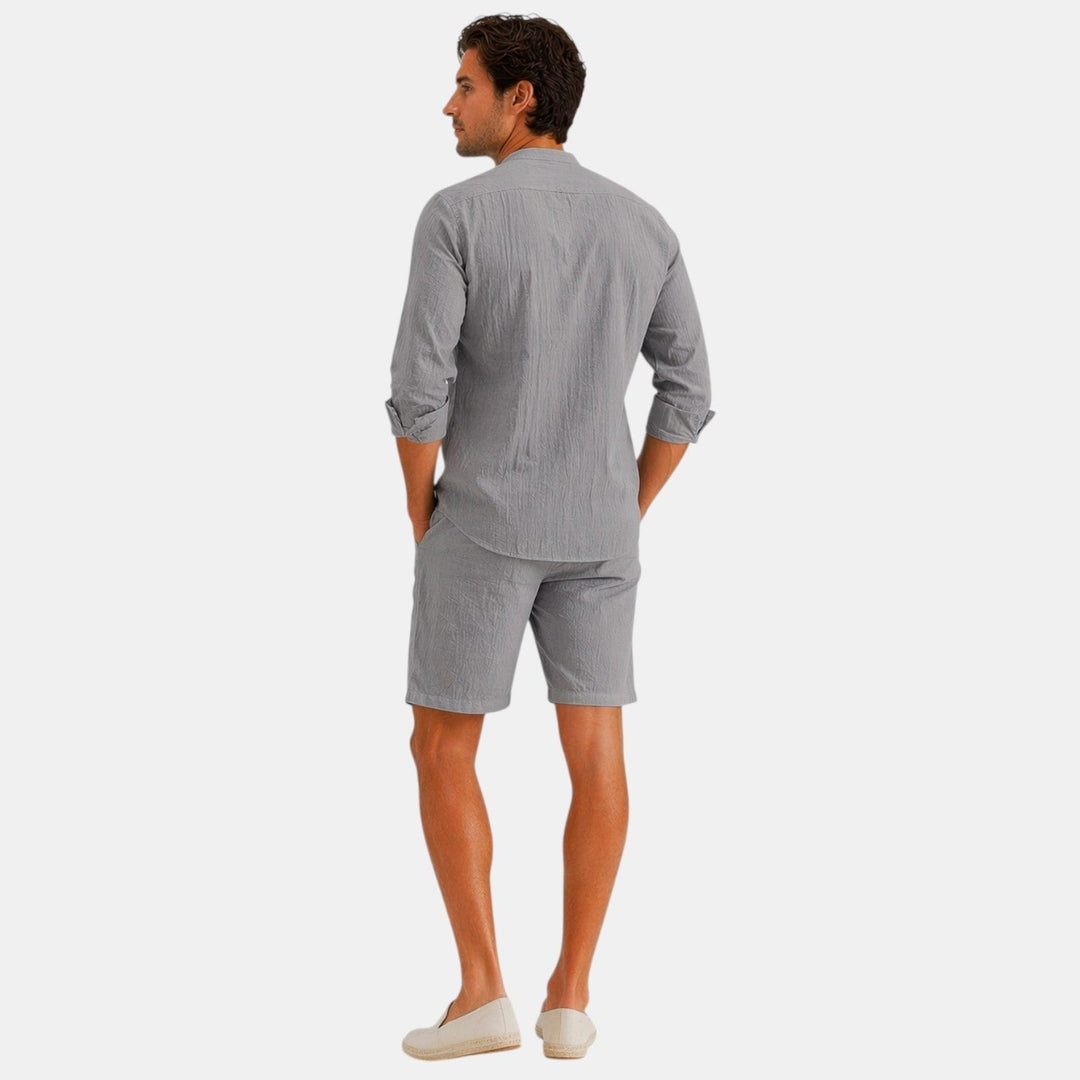 Leichter Leinen Sommeranzug Herren Zweiteiler Set