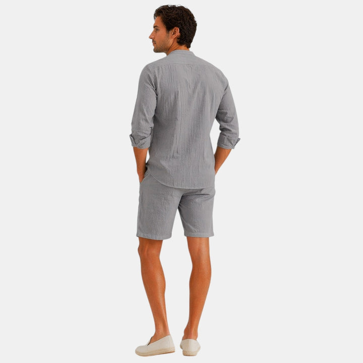 Leichter Leinen Sommeranzug Herren Zweiteiler Set