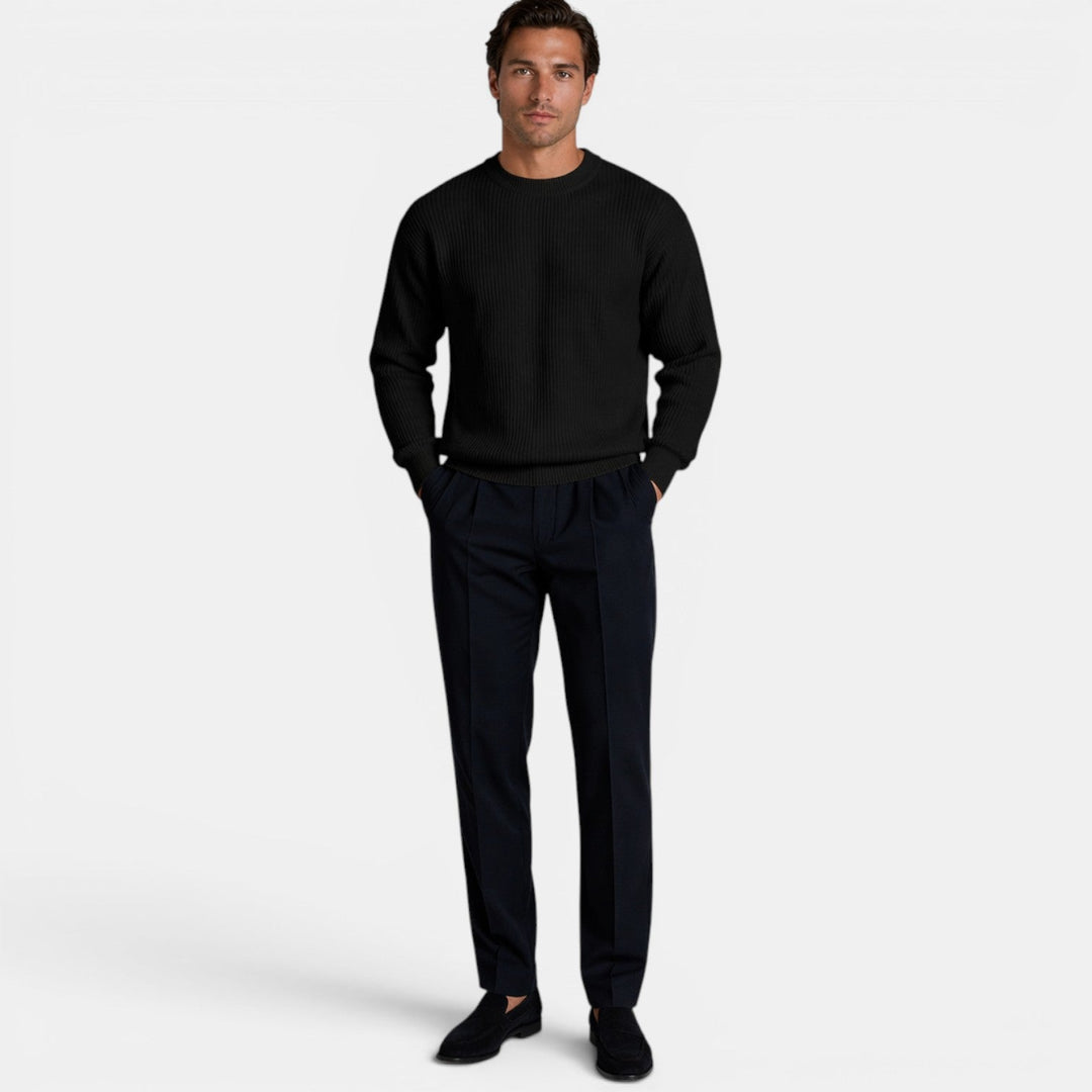 Weicher Strick Rundhals Pullover Herren Sweater Basic
