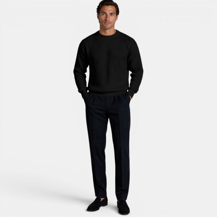 Weicher Strick Rundhals Pullover Herren Sweater Basic