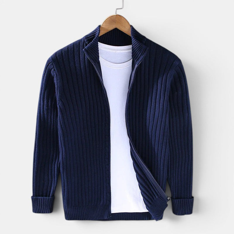 Voll-Zip Strickpullover Herren Cardigan Strickjacke
