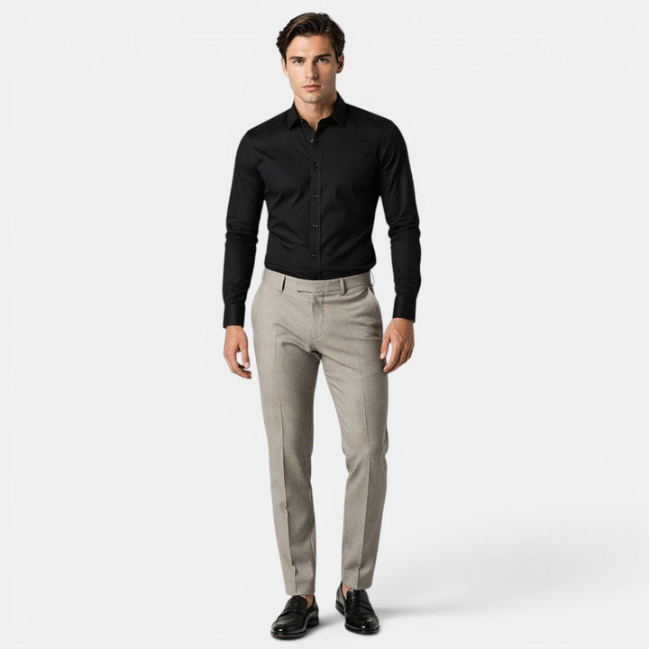 Klassisches Businesshemd Herren Elegantes Langarm Hemd